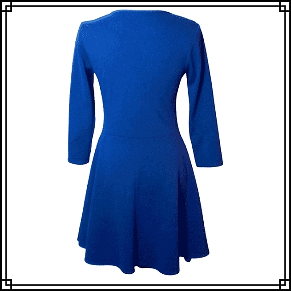 Pinc Cobalt Blue Fit & Flare Mini Skater Dress Size Med - Picture 5 of 6